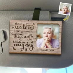 Custom Photo In Our Souls, Your Spirit Remains - Memorial Personalized Custom Car Visor Clip - Sympathy Gift For Family Members