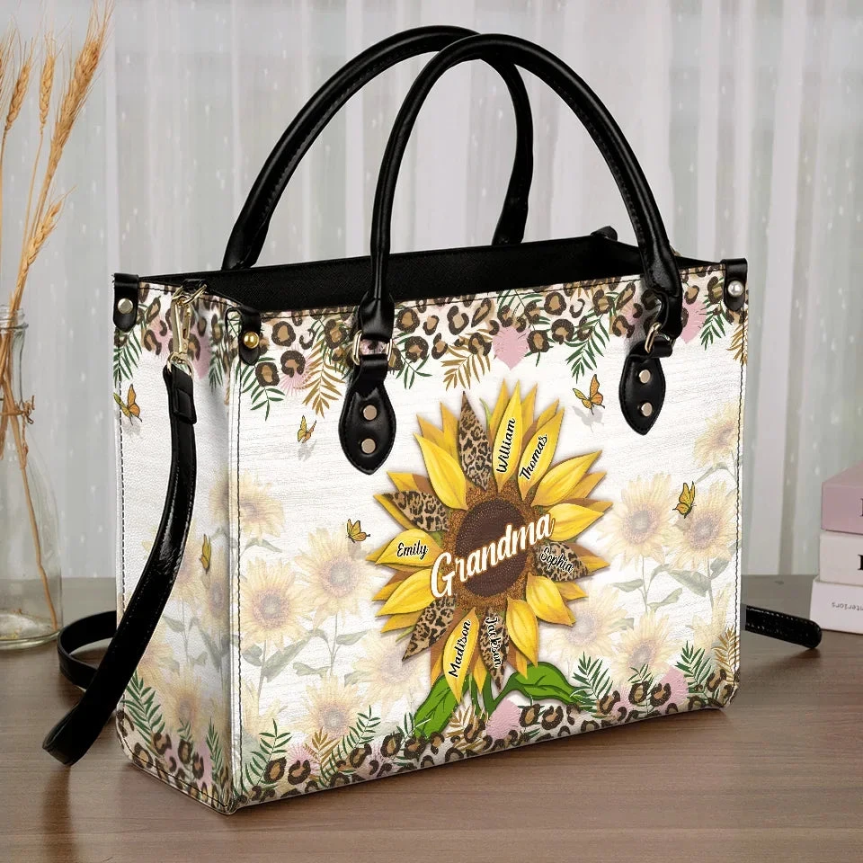 Grandma’s Embrace Is A Sanctuary For Love - Family Personalized Custom Leather Handbag - Gift For Mom, Grandma 3 Grandma’s Embrace Is A Sanctuary For Love - Family Personalized Custom Leather Handbag - Gift For Mom, Grandma - Image 3