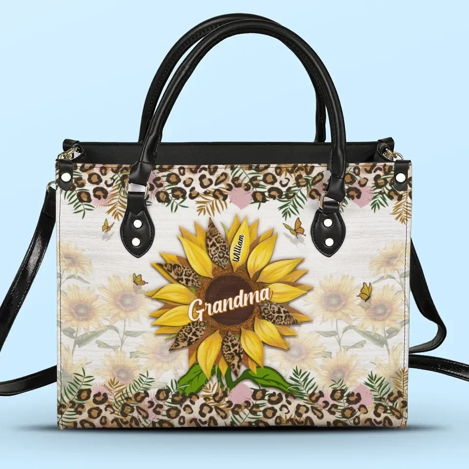 Grandma’s Embrace Is A Sanctuary For Love - Family Personalized Custom Leather Handbag - Gift For Mom, Grandma 2 Grandma’s Embrace Is A Sanctuary For Love - Family Personalized Custom Leather Handbag - Gift For Mom, Grandma - Image 2