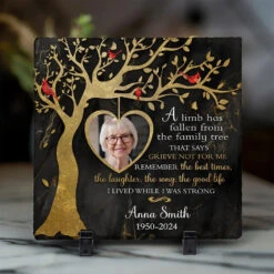 Custom Photo A Beautiful Soul Remembered - Memorial Personalized Custom Square Shaped Memorial Stone - Sympathy Gift For Family Members -Pawfect House Store 677619c9296ab