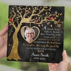 Custom Photo A Beautiful Soul Remembered - Memorial Personalized Custom Square Shaped Memorial Stone - Sympathy Gift For Family Members -Pawfect House Store 677619cb509e1
