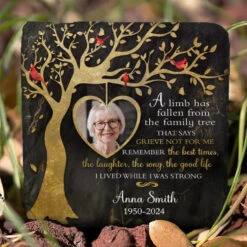 Custom Photo A Beautiful Soul Remembered - Memorial Personalized Custom Square Shaped Memorial Stone - Sympathy Gift For Family Members -Pawfect House Store 677619dcce8ad