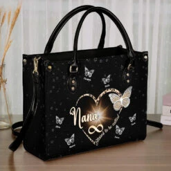 The Love Of A Grandmother Knows No Limits And No End - Family Personalized Custom Leather Handbag - Gift For Mom, Grandma -Pawfect House Store 67761f147d694