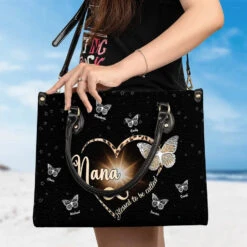 The Love Of A Grandmother Knows No Limits And No End - Family Personalized Custom Leather Handbag - Gift For Mom, Grandma -Pawfect House Store 67761f19bc10e