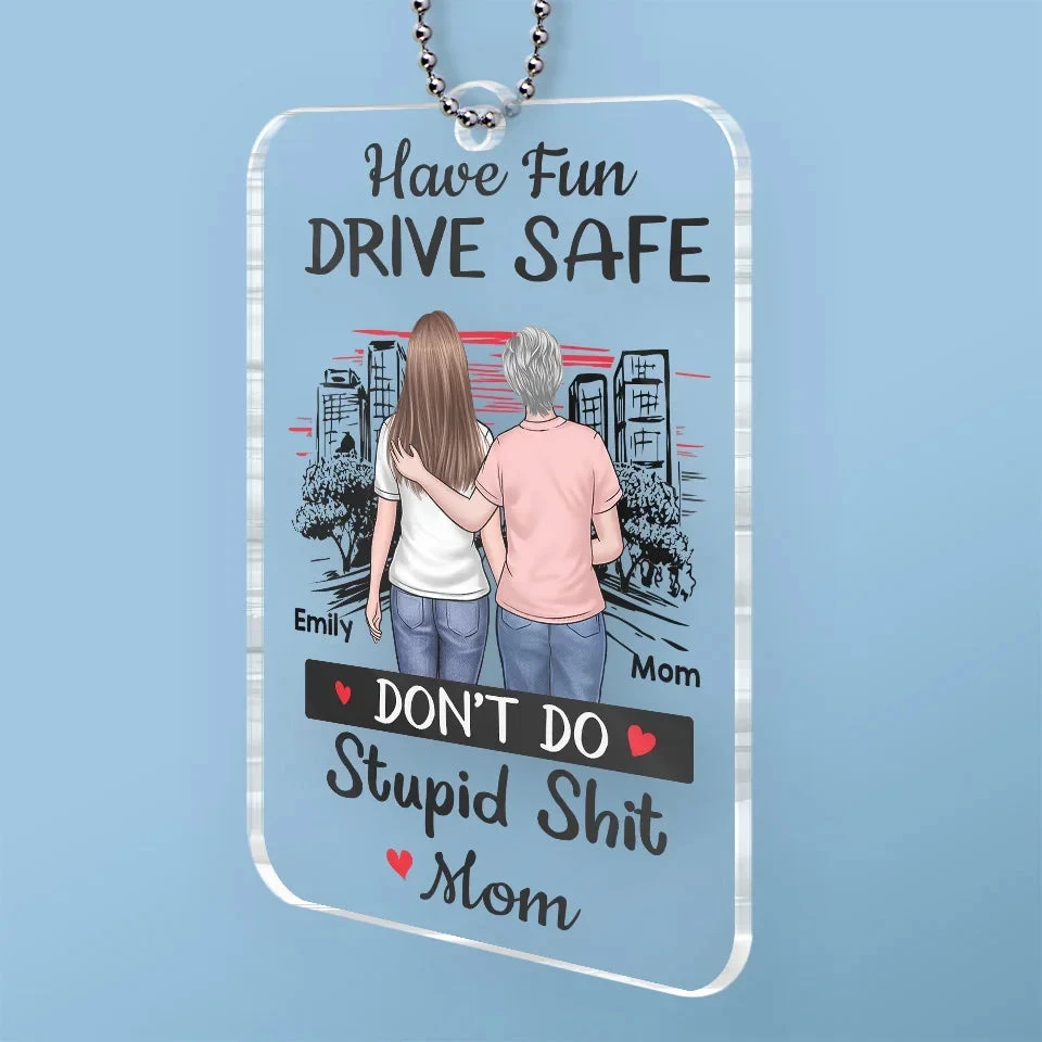 Stay Safe, Have Fun On The Road - Family Personalized Custom Car Ornament - Acrylic Custom Shaped - Gift For Daughter, Son 3 Stay Safe, Have Fun On The Road - Family Personalized Custom Car Ornament - Acrylic Custom Shaped - Gift For Daughter, Son - Image 3