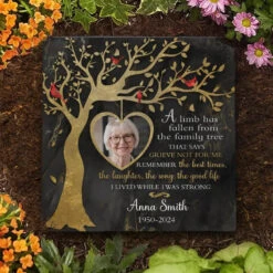 Custom Photo A Beautiful Soul Remembered - Memorial Personalized Custom Square Shaped Memorial Stone - Sympathy Gift For Family Members -Pawfect House Store 677628c73a9c1