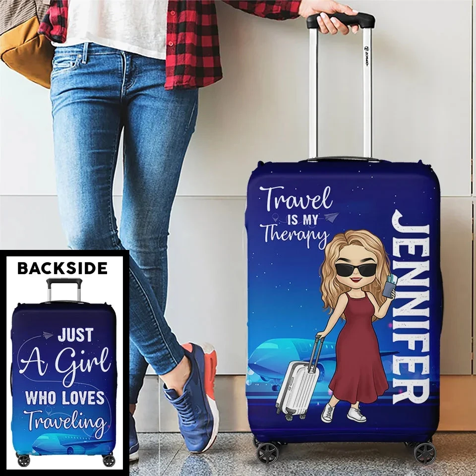 Travel Far Enough, You Meet Yourself - Travel Personalized Custom Luggage Cover - Summer Vacation Gift, Gift For Adventure Travel Lovers 4 Travel Far Enough, You Meet Yourself - Travel Personalized Custom Luggage Cover - Summer Vacation Gift, Gift For Adventure Travel Lovers - Image 4