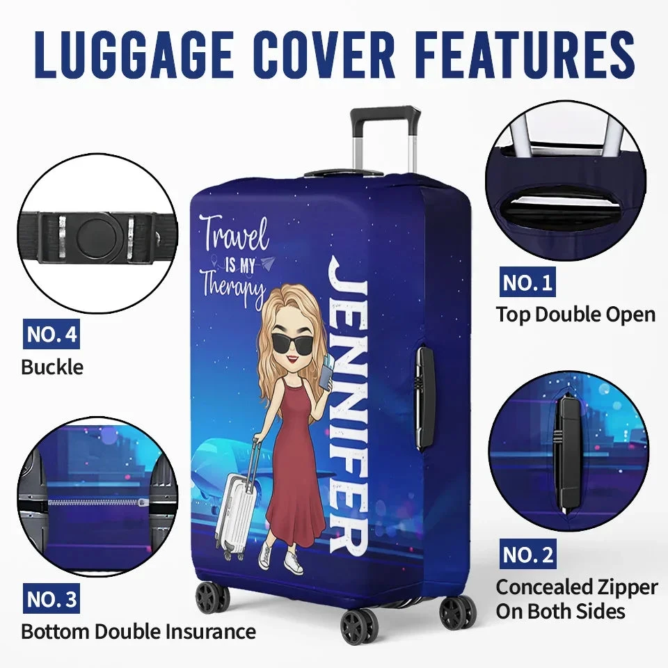 Travel Far Enough, You Meet Yourself - Travel Personalized Custom Luggage Cover - Summer Vacation Gift, Gift For Adventure Travel Lovers 5 Travel Far Enough, You Meet Yourself - Travel Personalized Custom Luggage Cover - Summer Vacation Gift, Gift For Adventure Travel Lovers - Image 5