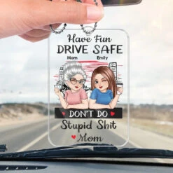 Keep Calm And Drive Safely - Family Personalized Custom Car Ornament - Acrylic Custom Shaped - Gift For Daughter, Son -Pawfect House Store 677661ad6f4ee