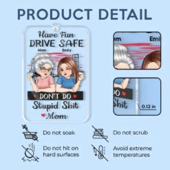 Keep Calm And Drive Safely - Family Personalized Custom Car Ornament - Acrylic Custom Shaped - Gift For Daughter, Son -Pawfect House Store 677661b2ee0e4