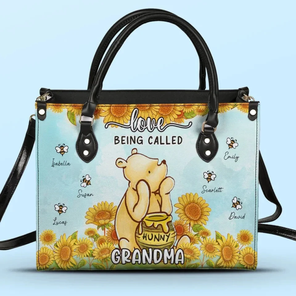 Love Being Called Granny - Family Personalized Custom Leather Handbag - Gift For Mom, Grandma 1 Love Being Called Granny - Family Personalized Custom Leather Handbag - Gift For Mom, Grandma