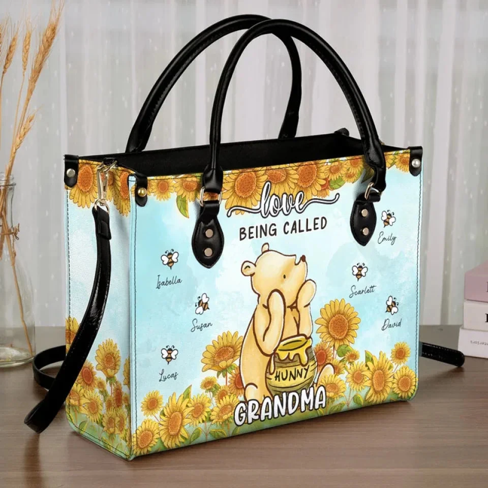 Love Being Called Granny - Family Personalized Custom Leather Handbag - Gift For Mom, Grandma 3 Love Being Called Granny - Family Personalized Custom Leather Handbag - Gift For Mom, Grandma - Image 3