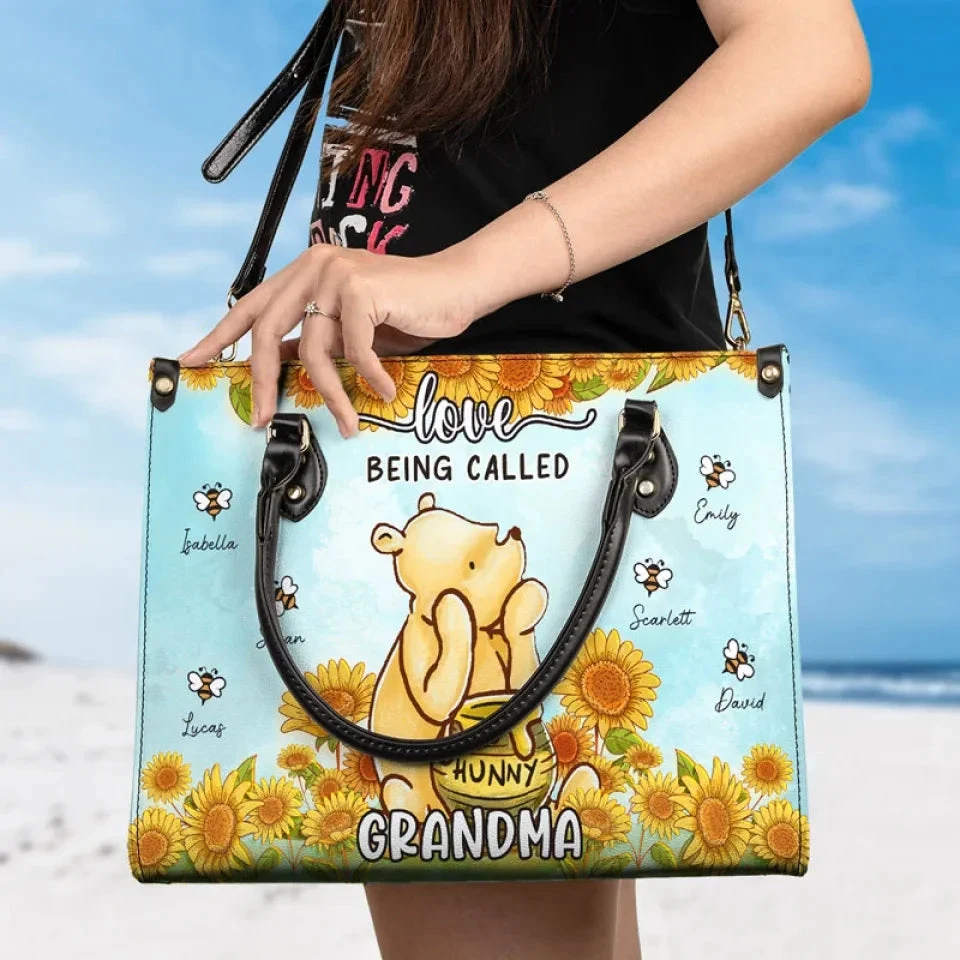 Love Being Called Granny - Family Personalized Custom Leather Handbag - Gift For Mom, Grandma 4 Love Being Called Granny - Family Personalized Custom Leather Handbag - Gift For Mom, Grandma - Image 4