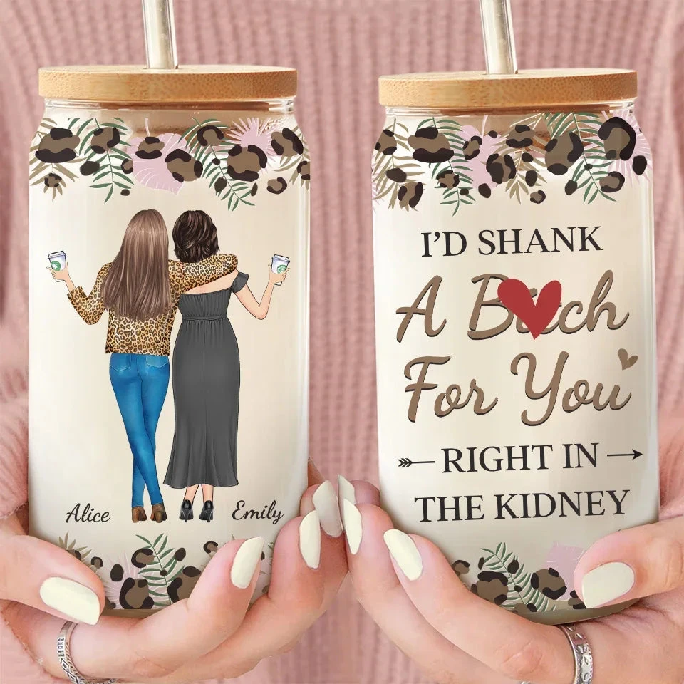 True Friends Are Always Together In Spirit - Bestie Personalized Custom Glass Cup, Iced Coffee Cup - Gift For Best Friends, BFF, Sisters 3 True Friends Are Always Together In Spirit - Bestie Personalized Custom Glass Cup, Iced Coffee Cup - Gift For Best Friends, BFF, Sisters - Image 3