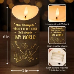 Her Hands Held My World - Family Personalized Custom LED Candle - Gift For Mom, Daughter -Pawfect House Store 67789bfcc2015