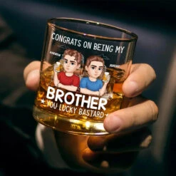 There’s No Buddy Like A Brother - Family Personalized Custom Whiskey Glass - Gift For Family Members -Pawfect House Store 677b2c0eec950