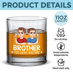 There’s No Buddy Like A Brother - Family Personalized Custom Whiskey Glass - Gift For Family Members -Pawfect House Store 677b2c102369e