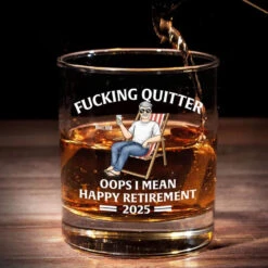 Relish The Freedom Of Waking Up Naturally - Personalized Custom Whiskey Glass - Appreciation, Retirement Gift For Coworkers, Work Friends, Colleagues