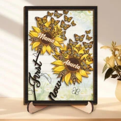 Home Is Wherever You Are - Family Personalized Custom 2-Layered Wooden Plaque With Stand - Gift For Mom, Grandma