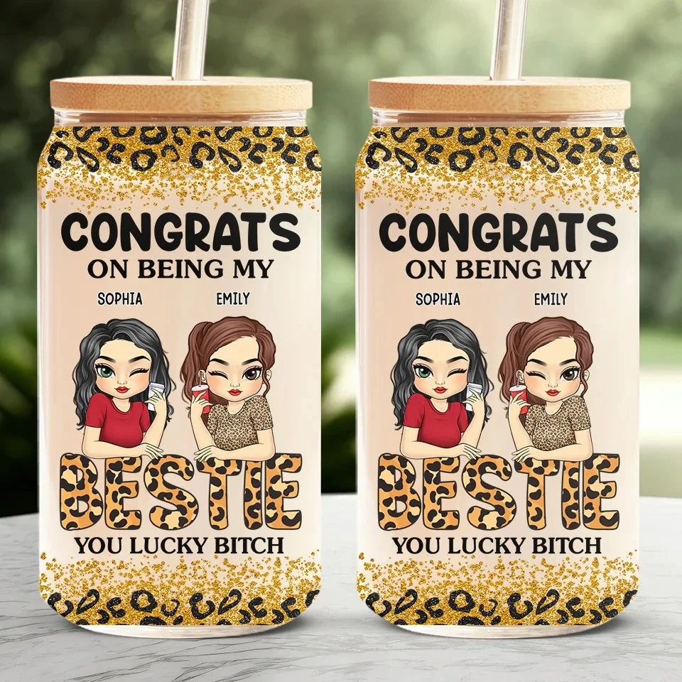 In The Cookie Of Life, Friends Are The Chocolate Chips - Bestie Personalized Custom Glass Cup, Iced Coffee Cup - Gift For Best Friends, BFF, Sisters 3 In The Cookie Of Life, Friends Are The Chocolate Chips - Bestie Personalized Custom Glass Cup, Iced Coffee Cup - Gift For Best Friends, BFF, Sisters - Image 3