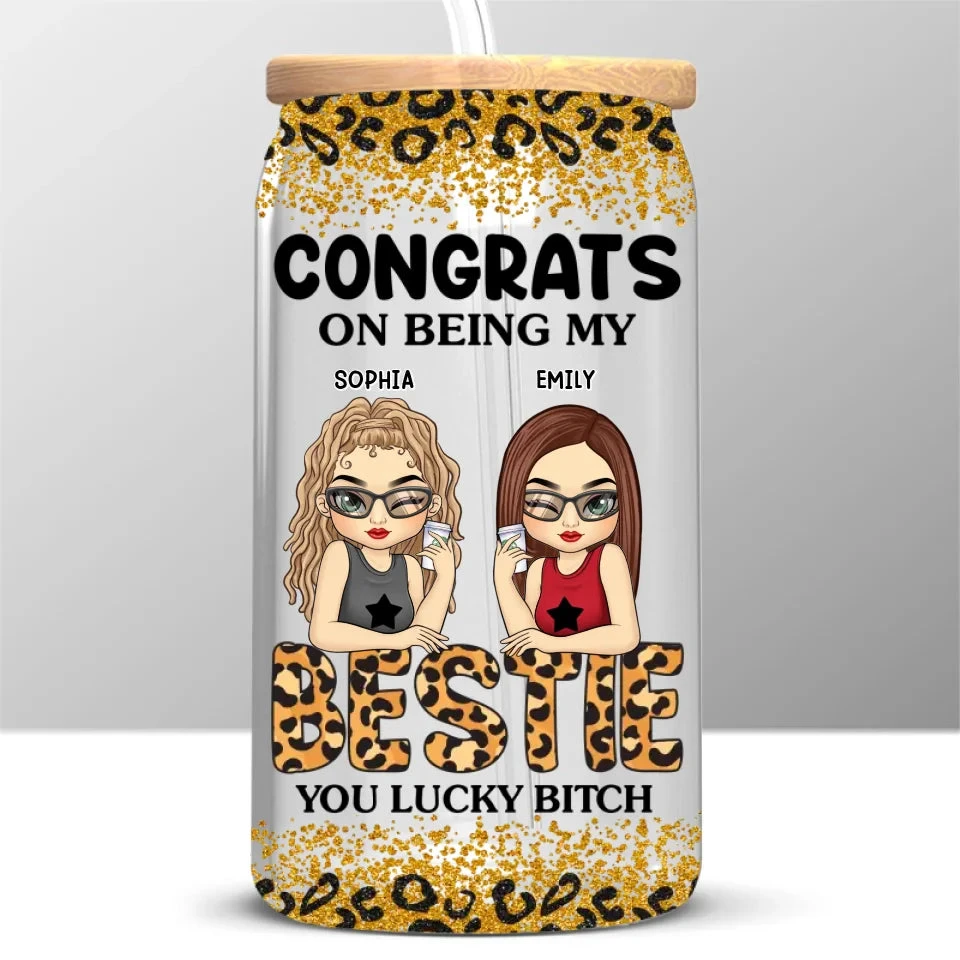 In The Cookie Of Life, Friends Are The Chocolate Chips - Bestie Personalized Custom Glass Cup, Iced Coffee Cup - Gift For Best Friends, BFF, Sisters 2 In The Cookie Of Life, Friends Are The Chocolate Chips - Bestie Personalized Custom Glass Cup, Iced Coffee Cup - Gift For Best Friends, BFF, Sisters - Image 2