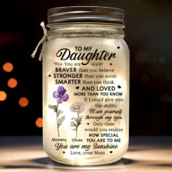 You Are My Sunshine - Family Personalized Custom Mason Jar Light - Gift For Mom, Daughter