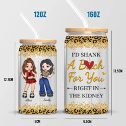 Better Together - Bestie Personalized Custom Glass Cup, Iced Coffee Cup - Gift For Best Friends, BFF, Sisters -Pawfect House Store 677c0d41ce3d3