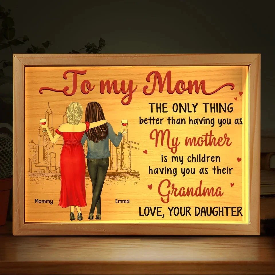 A Mother’s Love, A Grandmother’s Wisdom - Family Personalized Custom Frame Light Box - Gift For Mom, Grandma 1 A Mother’s Love, A Grandmother’s Wisdom - Family Personalized Custom Frame Light Box - Gift For Mom, Grandma