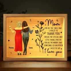 A Daughter Is Her Mother's Treasure - Family Personalized Custom Frame Light Box - Gift For Mom, Daughter
