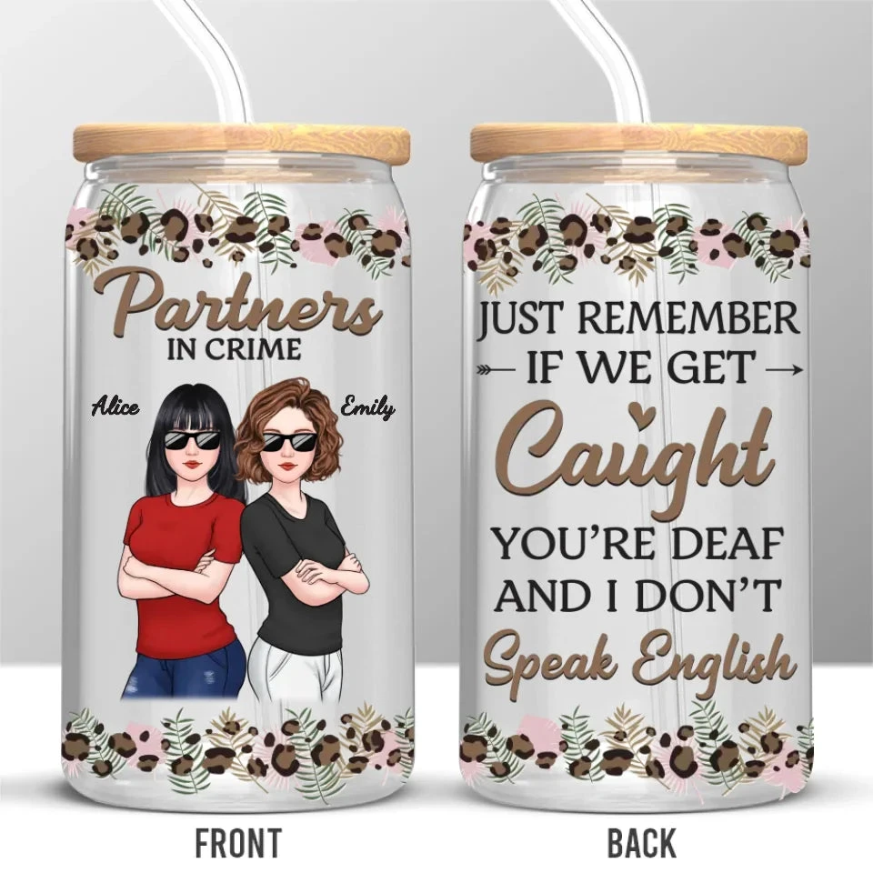 We Go Together Like Trouble And Fun - Bestie Personalized Custom Glass Cup, Iced Coffee Cup - Gift For Best Friends, BFF, Sisters 2 We Go Together Like Trouble And Fun - Bestie Personalized Custom Glass Cup, Iced Coffee Cup - Gift For Best Friends, BFF, Sisters - Image 2