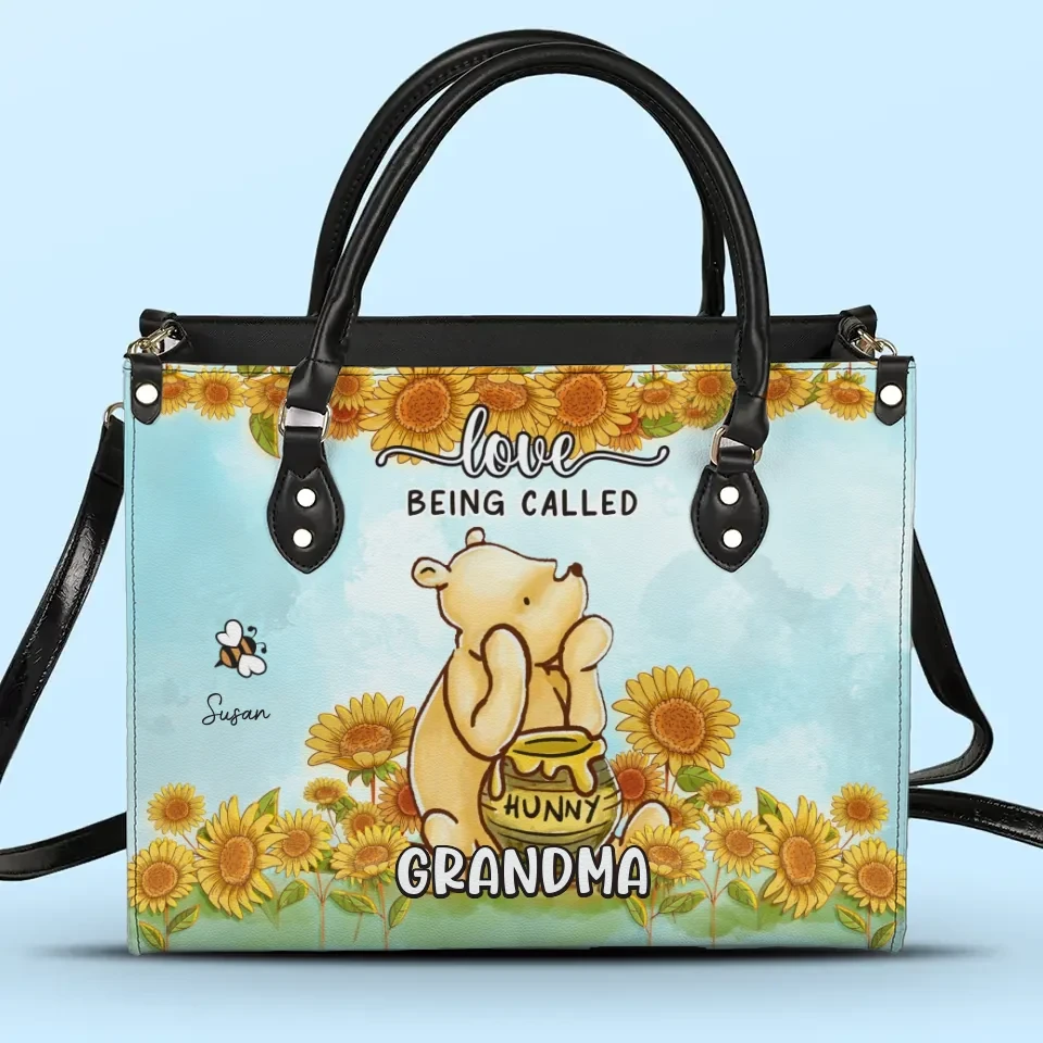 Love Being Called Granny - Family Personalized Custom Leather Handbag - Gift For Mom, Grandma 2 Love Being Called Granny - Family Personalized Custom Leather Handbag - Gift For Mom, Grandma - Image 2
