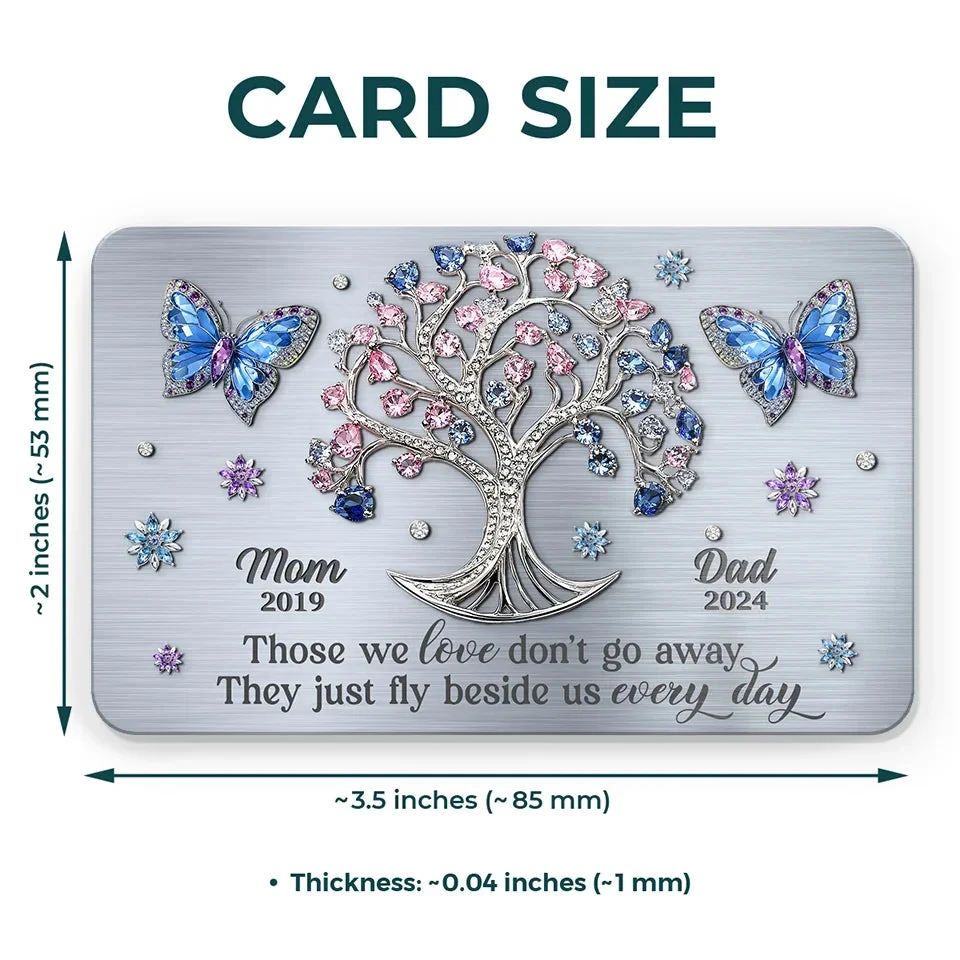 Those We Love Don't Go Away, They Just Fly Beside Us Every Day - Memorial Personalized Custom Aluminum Wallet Card - Sympathy Gift For Family Members 4 Those We Love Don't Go Away, They Just Fly Beside Us Every Day - Memorial Personalized Custom Aluminum Wallet Card - Sympathy Gift For Family Members - Image 4