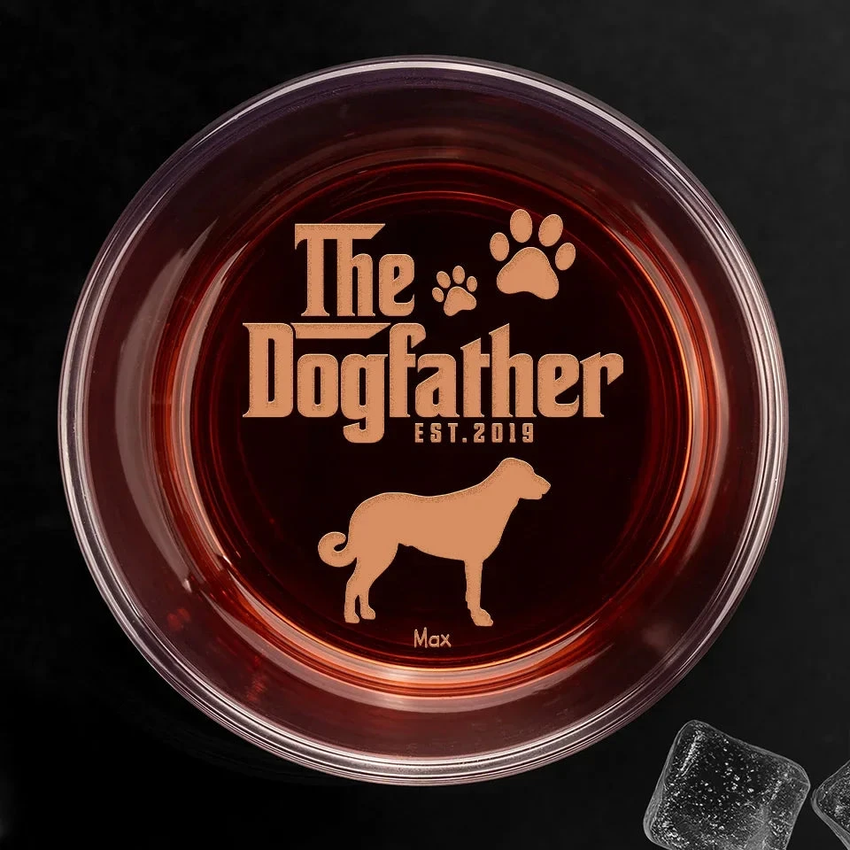 The Dogfather - Dog Personalized Custom Whiskey Glass - Gift For Pet Owners, Pet Lovers 1 The Dogfather - Dog Personalized Custom Whiskey Glass - Gift For Pet Owners, Pet Lovers