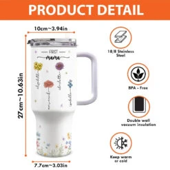 Bloom Where You Are Planted - Family Personalized Custom 40 Oz Stainless Steel Tumbler With Handle - Mother's Day, Gift For Mom, Grandma -Pawfect House Store 677cd72c8b6ae