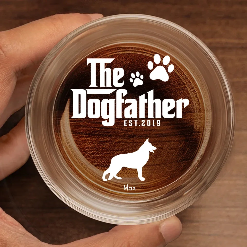 The Dogfather - Dog Personalized Custom Whiskey Glass - Gift For Pet Owners, Pet Lovers 2 The Dogfather - Dog Personalized Custom Whiskey Glass - Gift For Pet Owners, Pet Lovers - Image 2