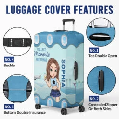 Travel Far, Live Fully - Travel Personalized Custom Luggage Cover - Summer Vacation Gift, Gift For Adventure Travel Lovers -Pawfect House Store 677cdc5c980d2