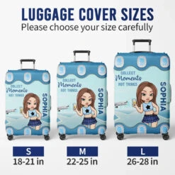 Travel Far, Live Fully - Travel Personalized Custom Luggage Cover - Summer Vacation Gift, Gift For Adventure Travel Lovers -Pawfect House Store 677cdc60b30bb