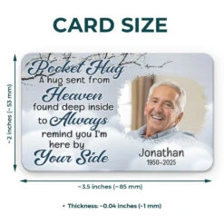 Custom Photo A Hug Sent From Heaven - Memorial Personalized Custom Aluminum Wallet Card - Sympathy Gift For Family Members -Pawfect House Store 677cf684739cd