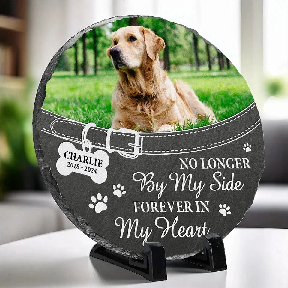 Custom Photo You Left Paw Prints On My Heart Forever - Memorial Personalized Custom Round Shaped Stone With Stand - Sympathy Gift For Pet Owners, Pet Lovers 3 Custom Photo You Left Paw Prints On My Heart Forever - Memorial Personalized Custom Round Shaped Stone With Stand - Sympathy Gift For Pet Owners, Pet Lovers - Image 3