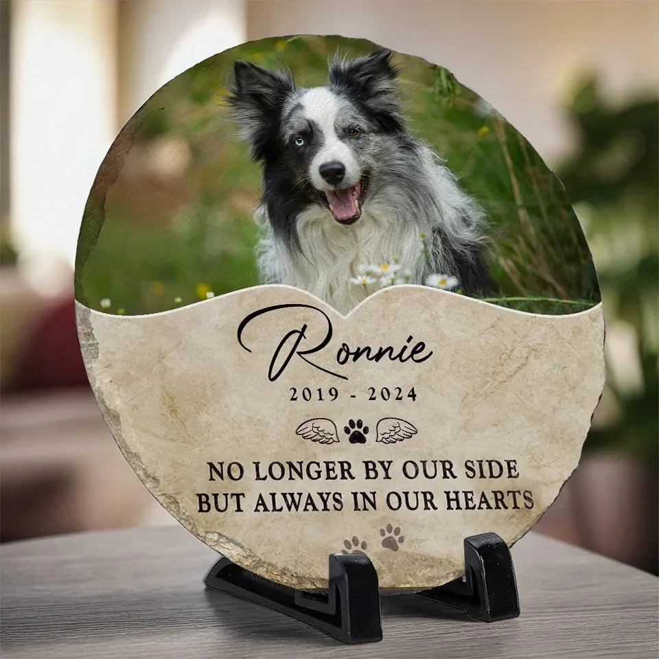Custom Photo Your Paw Prints Are Forever Etched On My Soul - Memorial Personalized Custom Round Shaped Stone With Stand - Sympathy Gift For Pet Owners, Pet Lovers 3 Custom Photo Your Paw Prints Are Forever Etched On My Soul - Memorial Personalized Custom Round Shaped Stone With Stand - Sympathy Gift For Pet Owners, Pet Lovers - Image 3