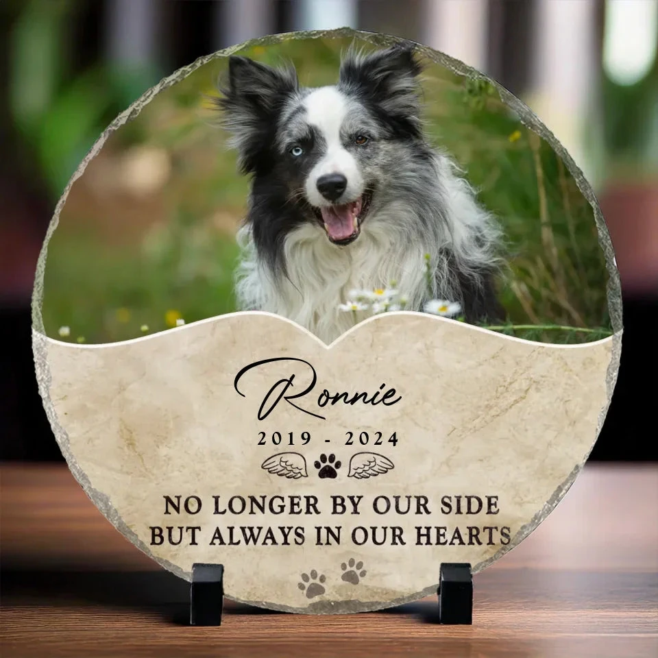 Custom Photo Your Paw Prints Are Forever Etched On My Soul - Memorial Personalized Custom Round Shaped Stone With Stand - Sympathy Gift For Pet Owners, Pet Lovers 2 Custom Photo Your Paw Prints Are Forever Etched On My Soul - Memorial Personalized Custom Round Shaped Stone With Stand - Sympathy Gift For Pet Owners, Pet Lovers - Image 2