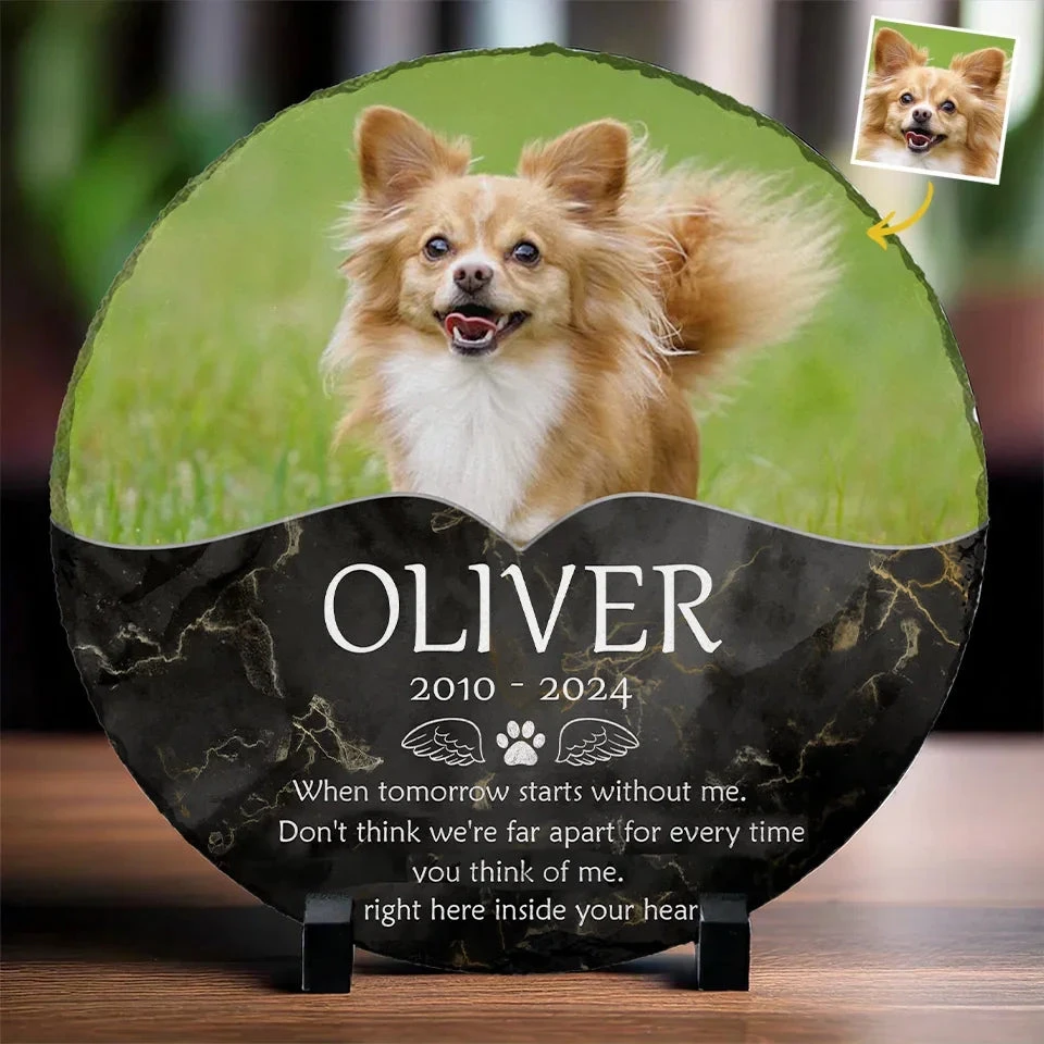 Custom Photo I'm Right Here Inside Your Heart - Memorial Personalized Custom Round Shaped Stone With Stand - Sympathy Gift For Pet Owners, Pet Lovers 1 Custom Photo I'm Right Here Inside Your Heart - Memorial Personalized Custom Round Shaped Stone With Stand - Sympathy Gift For Pet Owners, Pet Lovers