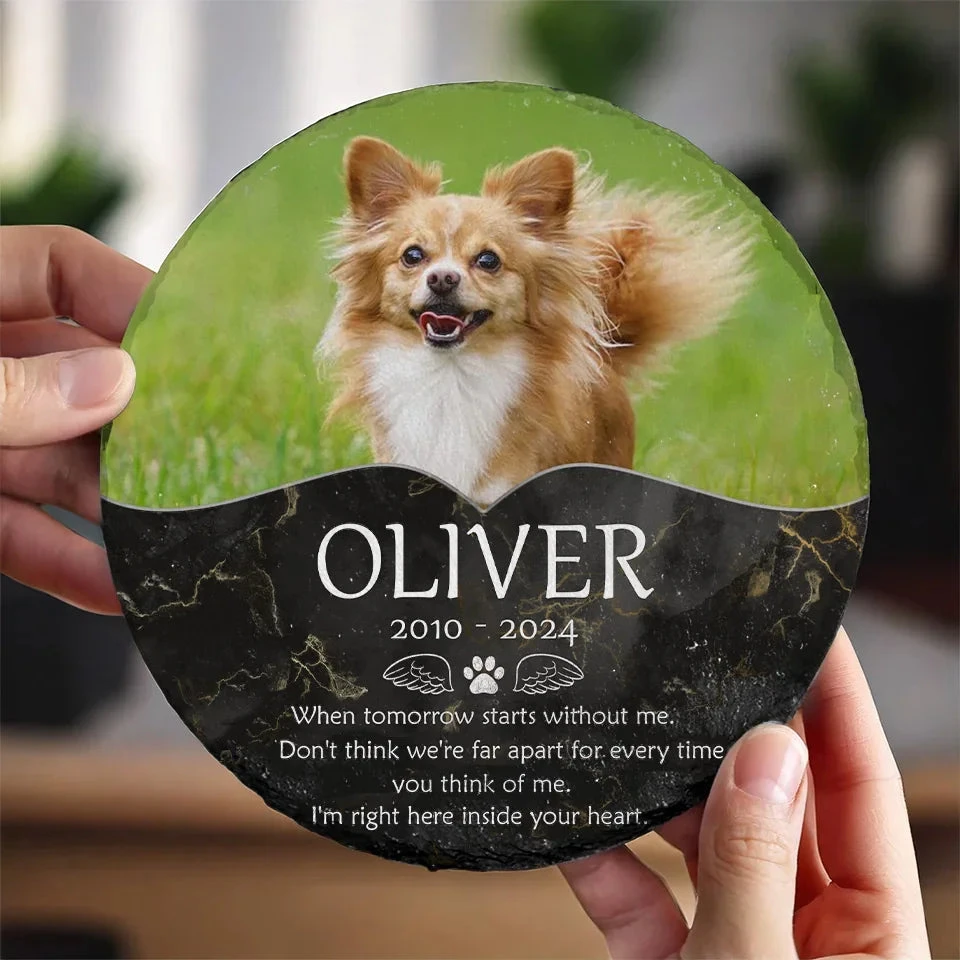 Custom Photo I'm Right Here Inside Your Heart - Memorial Personalized Custom Round Shaped Stone With Stand - Sympathy Gift For Pet Owners, Pet Lovers 4 Custom Photo I'm Right Here Inside Your Heart - Memorial Personalized Custom Round Shaped Stone With Stand - Sympathy Gift For Pet Owners, Pet Lovers - Image 4