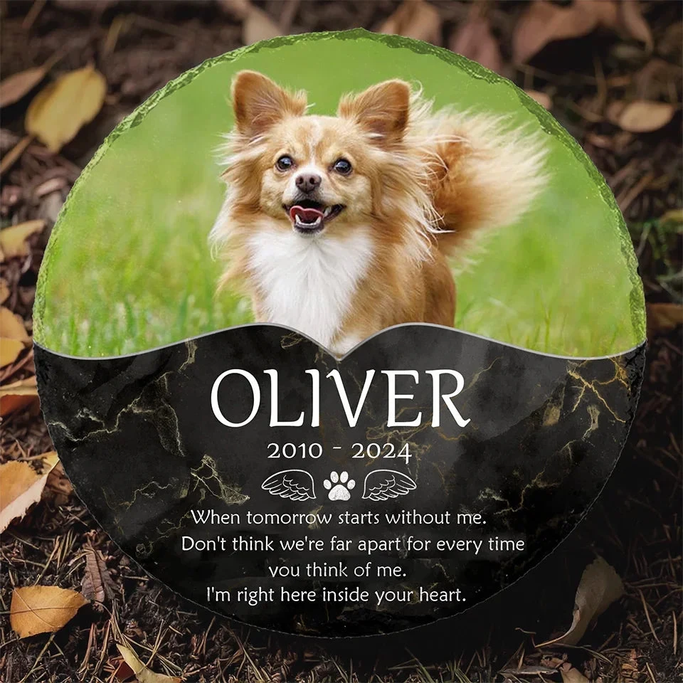 Custom Photo I'm Right Here Inside Your Heart - Memorial Personalized Custom Round Shaped Stone With Stand - Sympathy Gift For Pet Owners, Pet Lovers 7 Custom Photo I'm Right Here Inside Your Heart - Memorial Personalized Custom Round Shaped Stone With Stand - Sympathy Gift For Pet Owners, Pet Lovers - Image 7