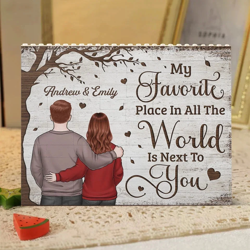 Together Is A Wonderful Place To Be - Couple Personalized Custom Horizontal Rectangle Shaped Building Brick Blocks - Gift For Husband Wife, Anniversary 1 Together Is A Wonderful Place To Be - Couple Personalized Custom Horizontal Rectangle Shaped Building Brick Blocks - Gift For Husband Wife, Anniversary