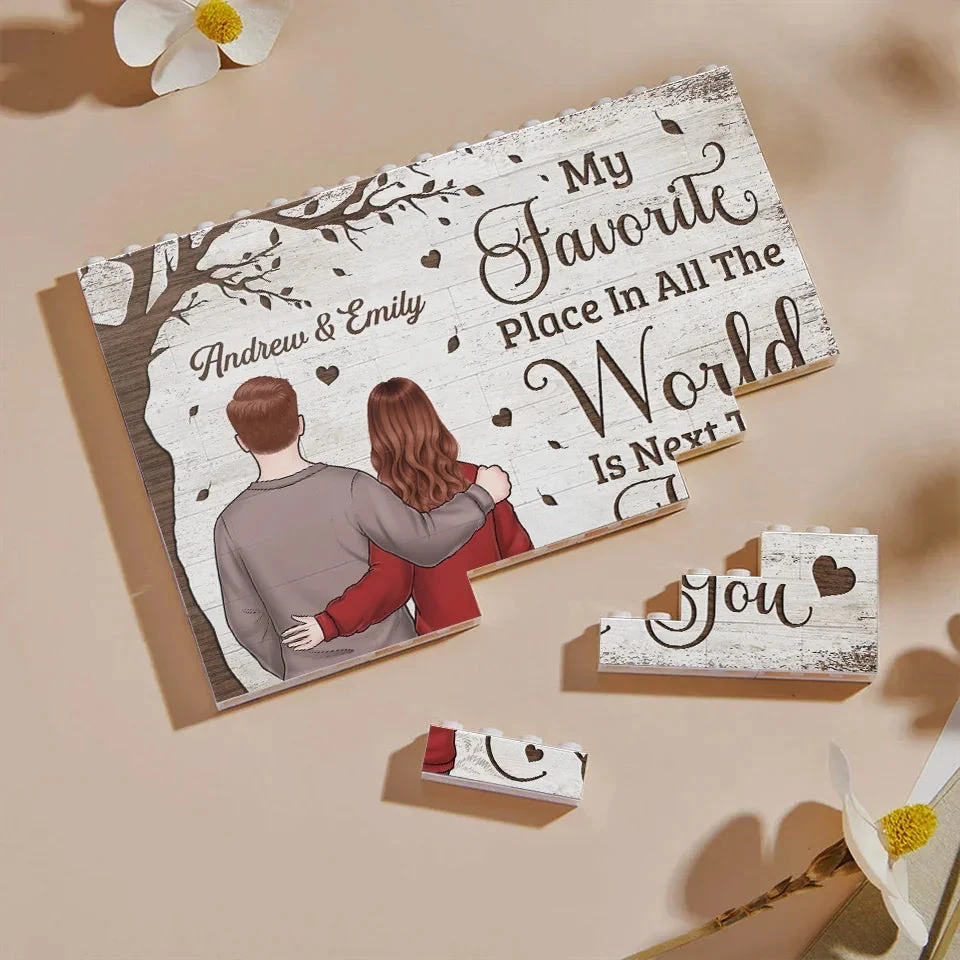 Together Is A Wonderful Place To Be - Couple Personalized Custom Horizontal Rectangle Shaped Building Brick Blocks - Gift For Husband Wife, Anniversary 3 Together Is A Wonderful Place To Be - Couple Personalized Custom Horizontal Rectangle Shaped Building Brick Blocks - Gift For Husband Wife, Anniversary - Image 3