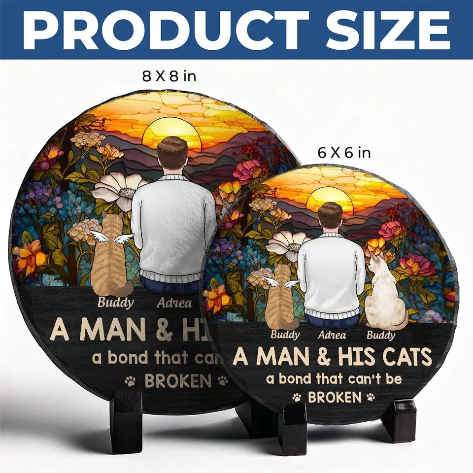 Just A Girl And Her Cat, A Bond That Can't Be Broken - Memorial Personalized Custom Round Shaped Stone With Stand - Sympathy Gift For Pet Owners, Pet Lovers 5 Just A Girl And Her Cat, A Bond That Can't Be Broken - Memorial Personalized Custom Round Shaped Stone With Stand - Sympathy Gift For Pet Owners, Pet Lovers - Image 5