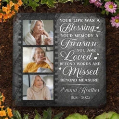 Custom Photo Remembering Our Love That Guides Us Forever - Memorial Personalized Custom Square Shaped Stone With Stand - Sympathy Gift For Family Members -Pawfect House Store 677e37b21e0a3