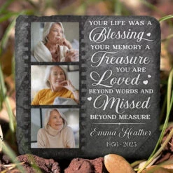 Custom Photo Remembering Our Love That Guides Us Forever - Memorial Personalized Custom Square Shaped Stone With Stand - Sympathy Gift For Family Members -Pawfect House Store 677e37b617411