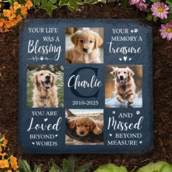 Custom Photo Sweet Reminders Of The Moments We Shared - Memorial Personalized Custom Square Shaped Stone With Stand - Sympathy Gift For Pet Owners, Pet Lovers -Pawfect House Store 677e4dcb5317d
